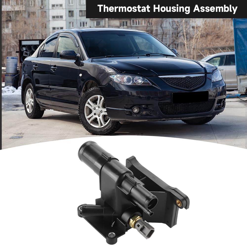 Conjunto de carcasa de termostato de refrigerante del motor, compatible con Mazda 3 2006-2013 para Mazda 5/6 2009-2013 para Mazda CX-7 2010-2012 - Reemplaza la pieza LF941517Z, 902690