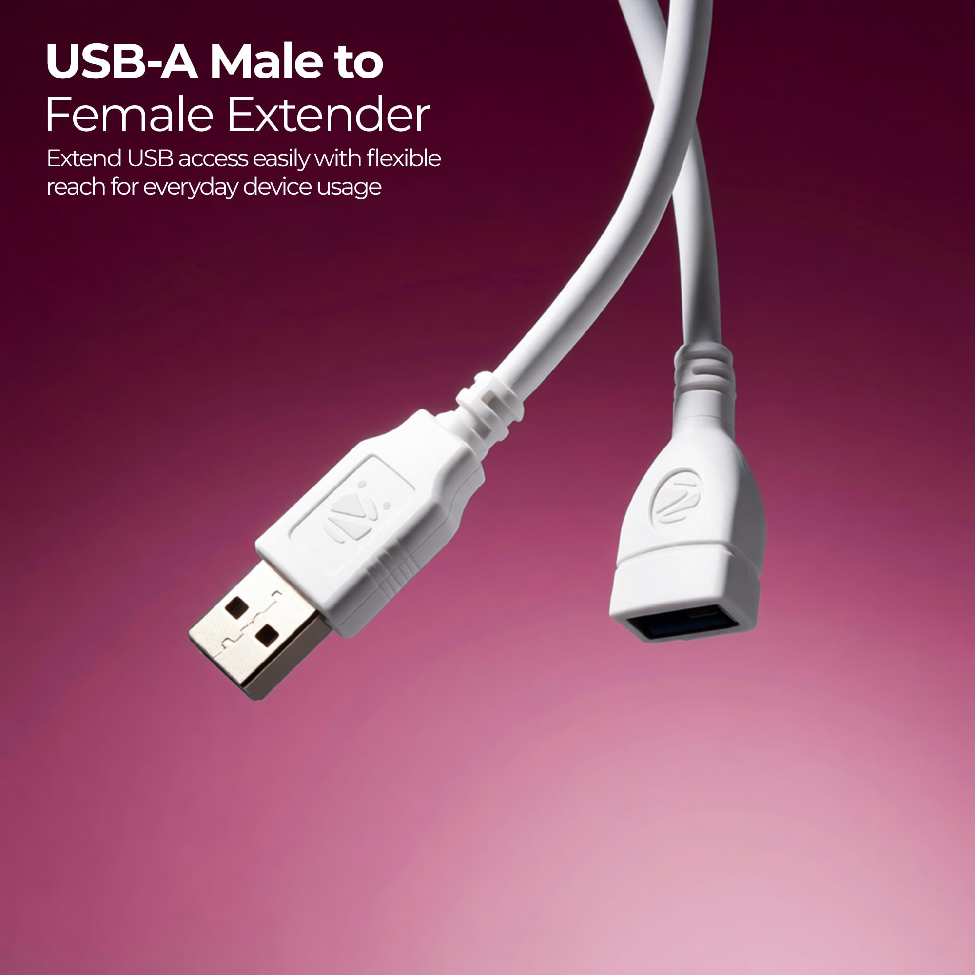Zebronics UEC50 USB Extension Cable, 5 Meter Length, 480Mbps Data Transfer, Full Copper Core, Nickel-Plated Connectors, Durable PVC Build, For Keyboard, Mouse, Pen Drive & USB Devices — Amazon image 3