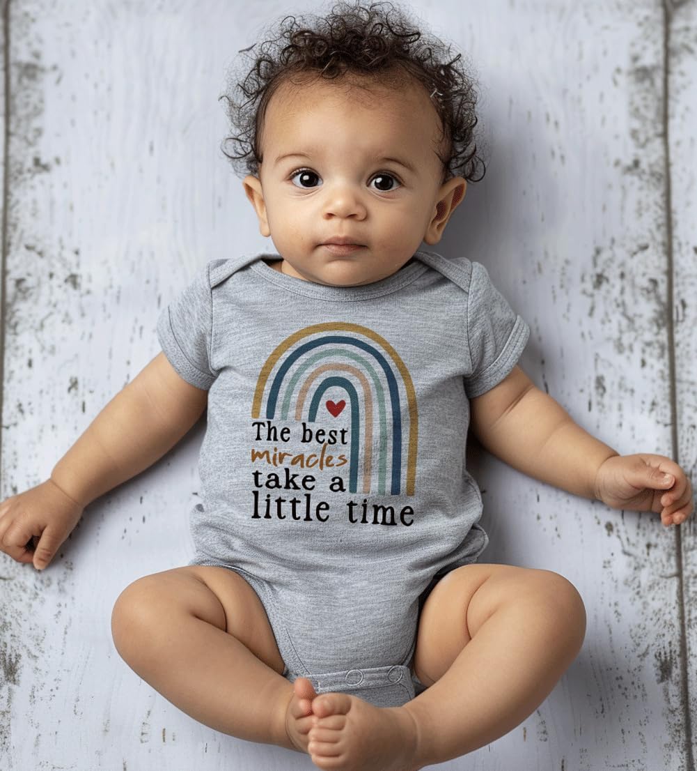hrcfbk Newborn Infant Baby Boys Girls Bodysuit Short Sleeve Funny Letters Print Romper Reveal Pregnancy Announcement Clothes