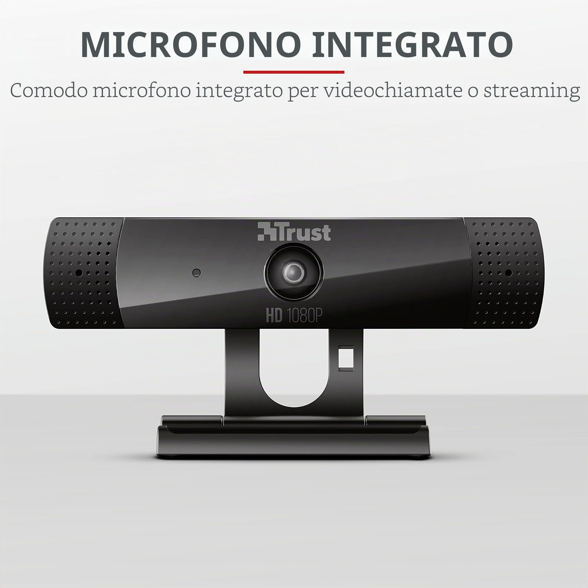 Trust Gxt 1160 Vero Webcam Full Hd 1080P Con Microfono Integrato, Nero