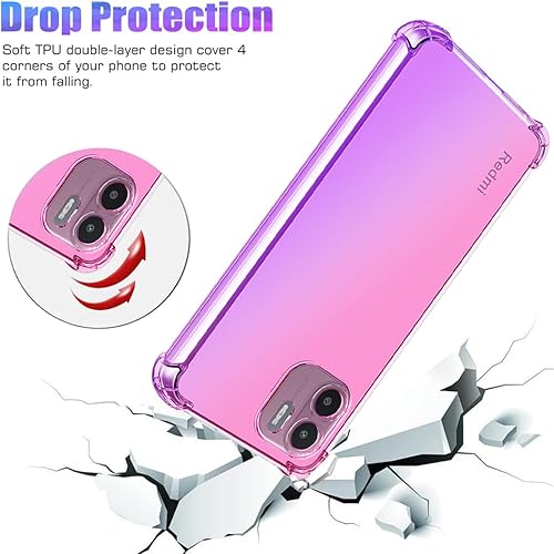 Miniatura 7 de Funda para Redmi A1, Redmi A2 220733SI Linda Funda para Niñas Mujeres, Gradient Delgada Antiarañazos Suave TPU Funda Protectora a Prueba de Golpes
