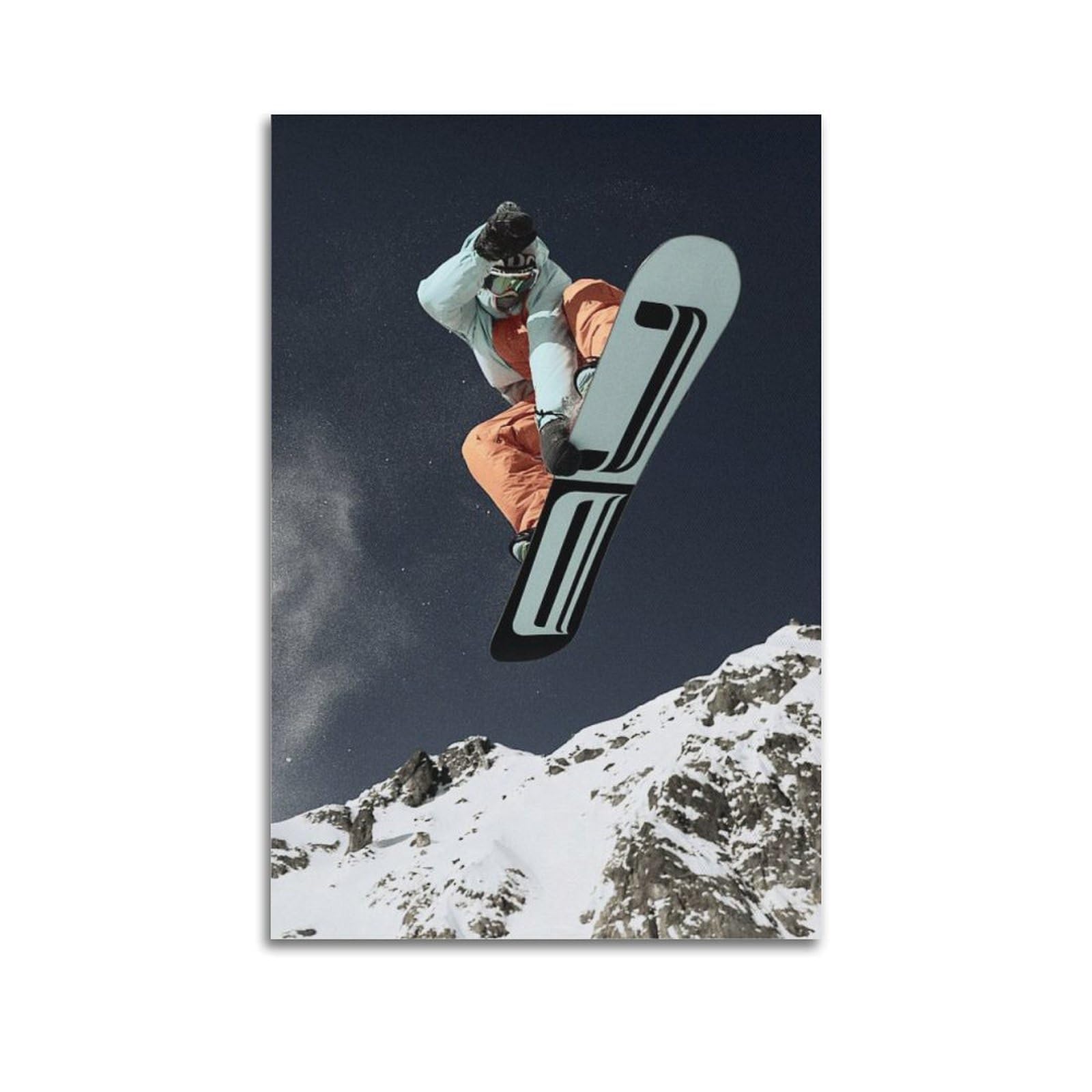DLJGDS Ski Enthusiasts Jumping in The Air Decorative Painting Canvas Wall Posters And Modern Family Bedroom Decor 20x30inch(50x75cm)