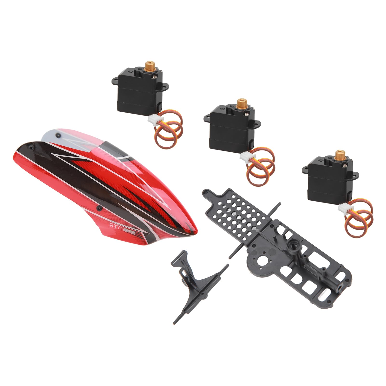 Aggiorna la Sostituzione del Servo Ingranaggio in Metallo con Accessori di Montaggio per Pezzi di Ricambio per Elicotteri XK K110 K110S RC, per Kit di Elicotteri RC XK