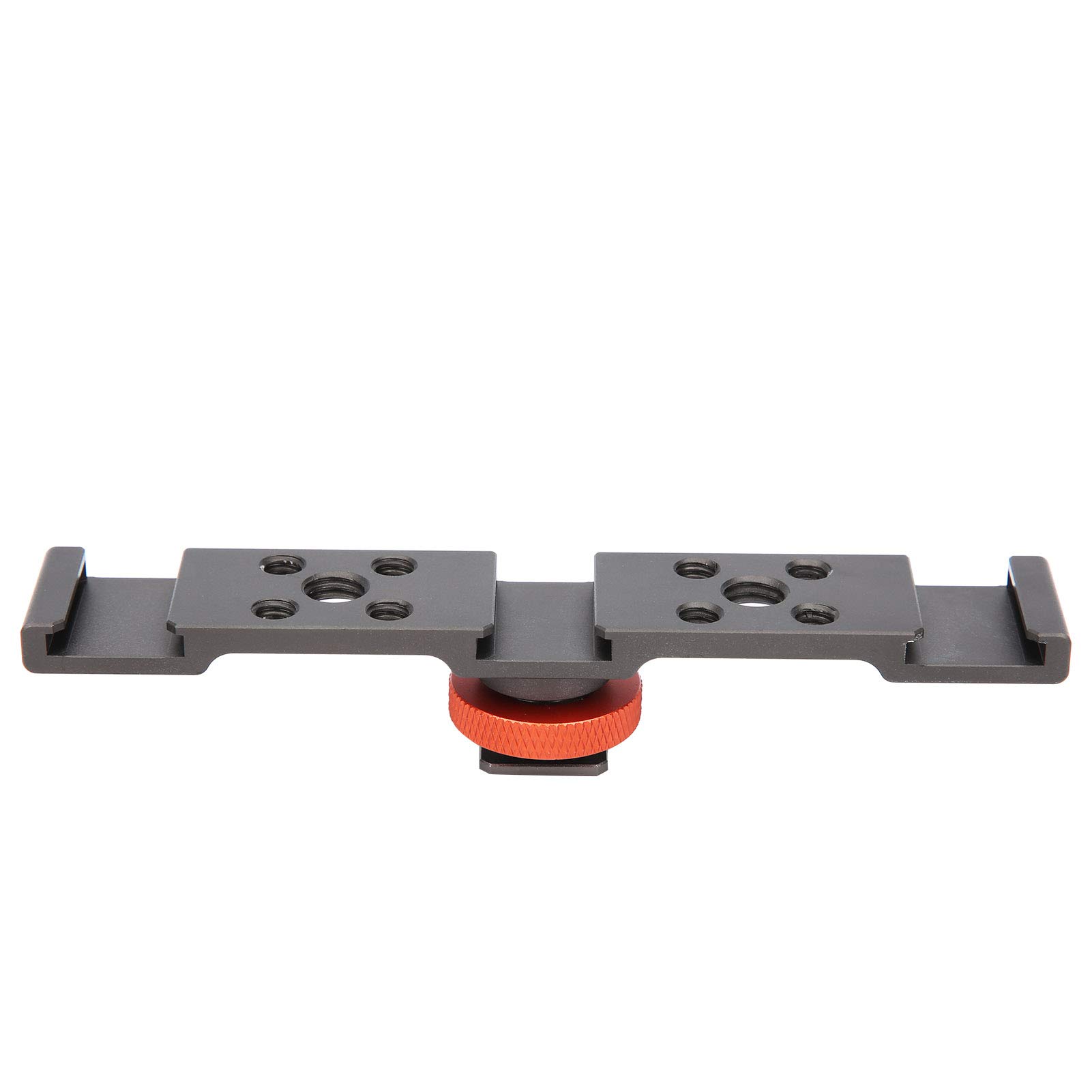 Hot Shoe Extension Bar Mount, Hot Shoe Mount Plate Adapter, Aluminum Alloy Hot Shoe Mount Bracket for DSLR Camera Microphone Tripod LED Video Light Flashlight (Gunmetal Grey)