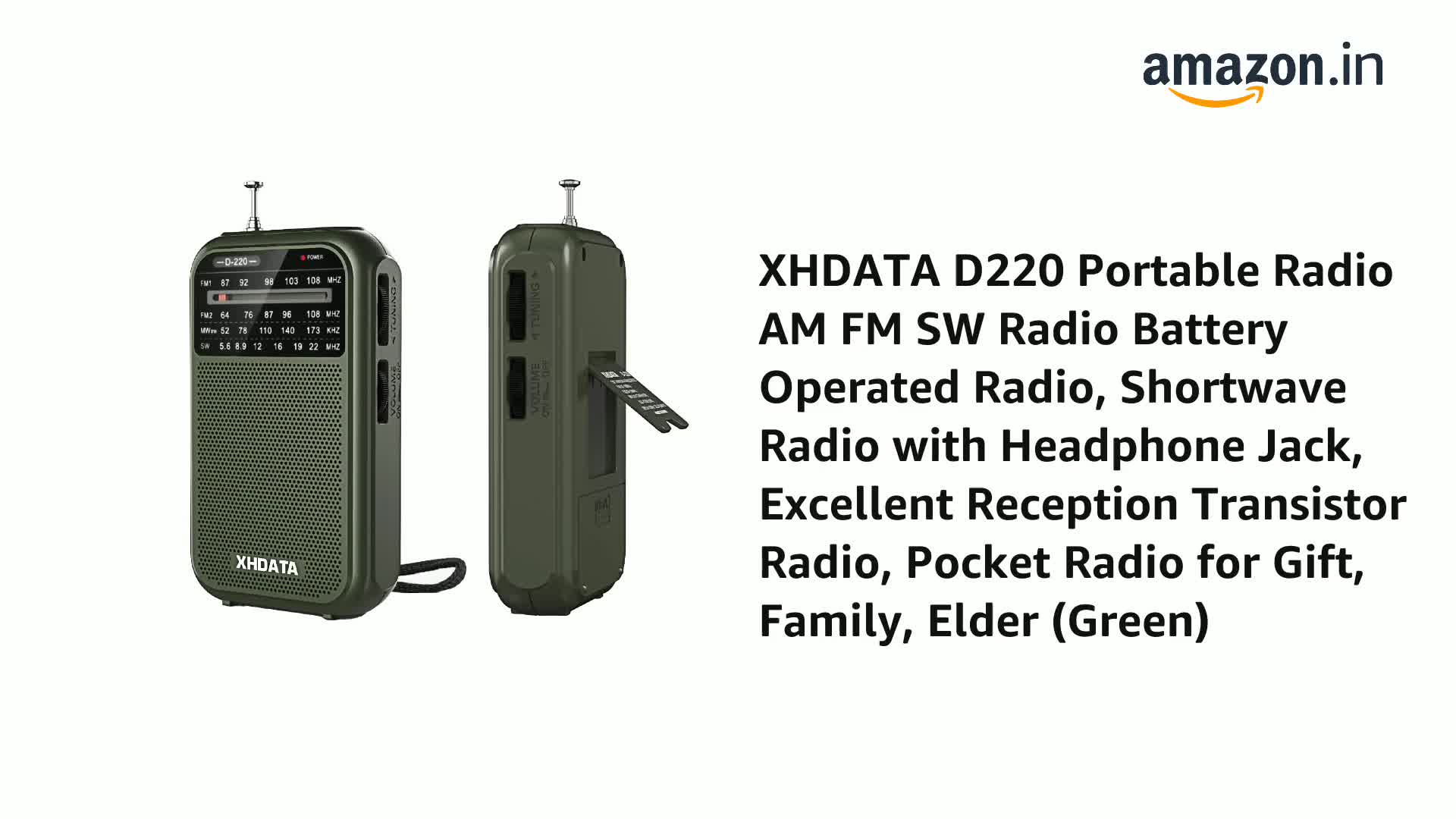 XHDATA D220 Portable Battery Radio Shortwave F A Radios Battery