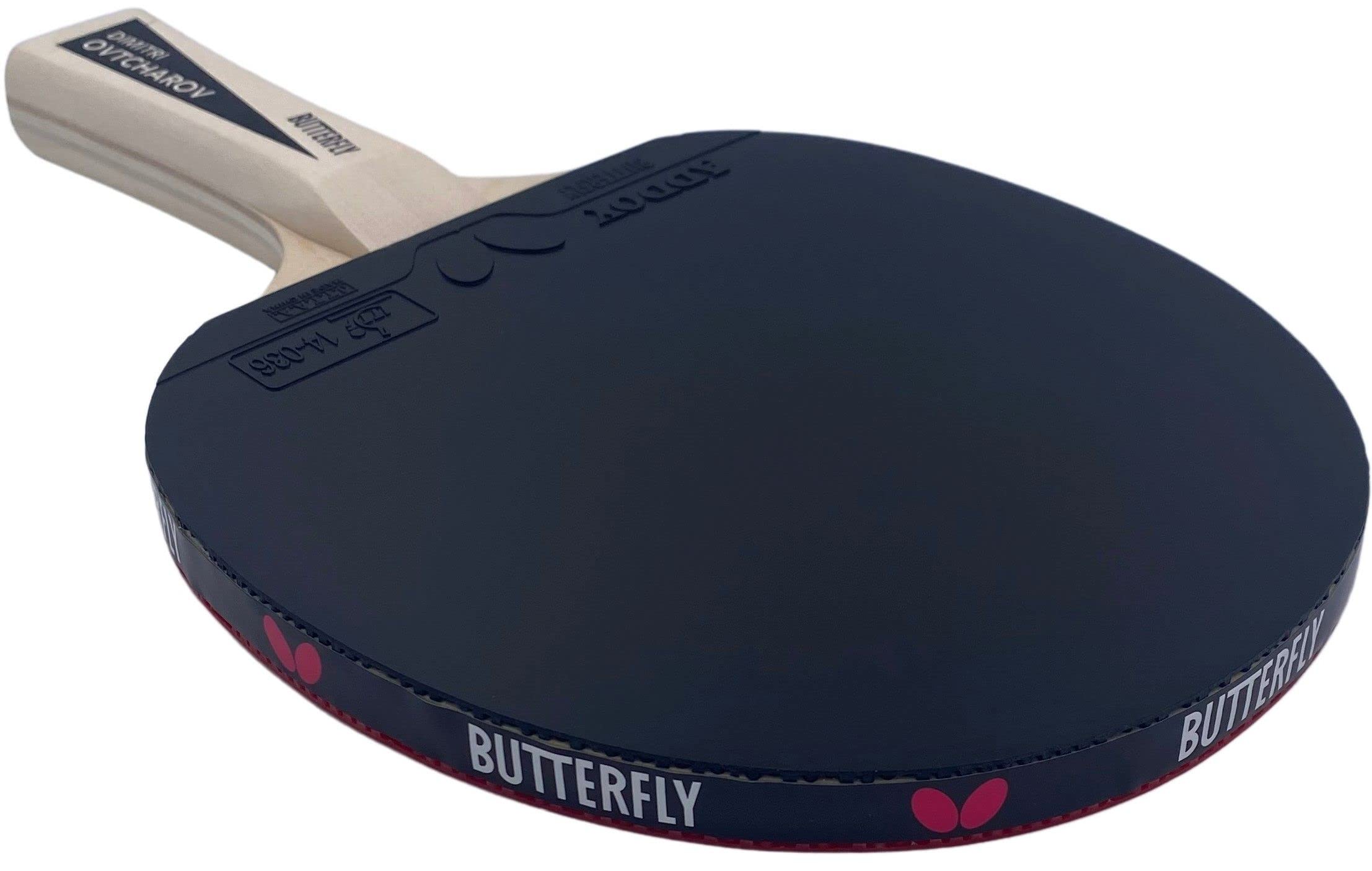 Butterfly Dimitrij Ovtcharov zestaw do tenisa stołowego, 2 rakietki do tenisa stołowego + 6 piłek TT, certyfikowana przez ITTF, gąbka 1,5 mm, dla początkujących do tenisa stołowego