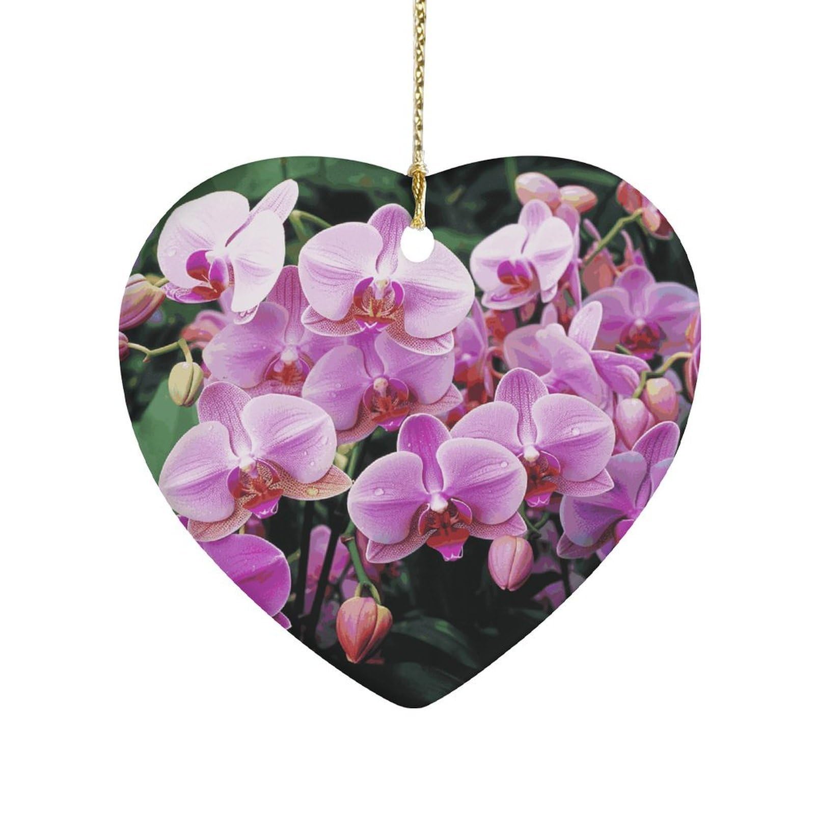 Fekiloot Style Orchids Ceramic Ornament Home Decor Keepsake