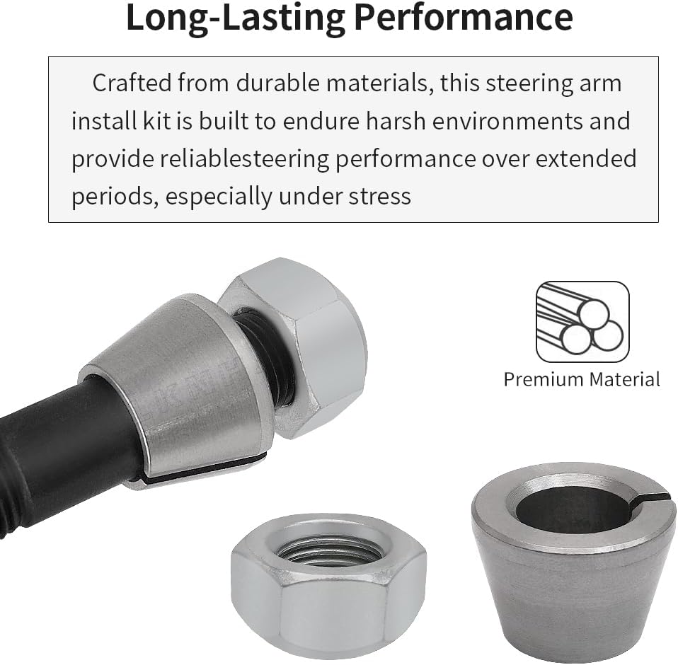 3 PCS OE Style Dana 44 Steering Arm Install Kit with Studs and Conical Washers