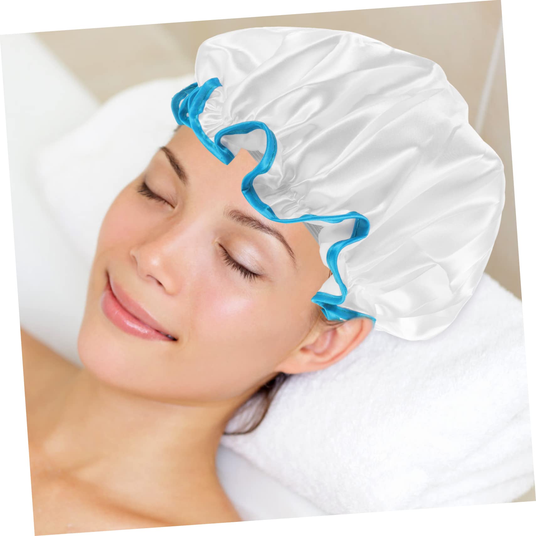 Healeved 8piezas Gorros De Baño Reutilizables Para Mujeres De Doble Impermeables Protege Tu Cabello Maquillaje