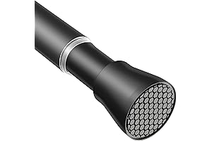 AIZESI 7/8 Inch Spring Tension Shower Rod 28-48 Inches Black