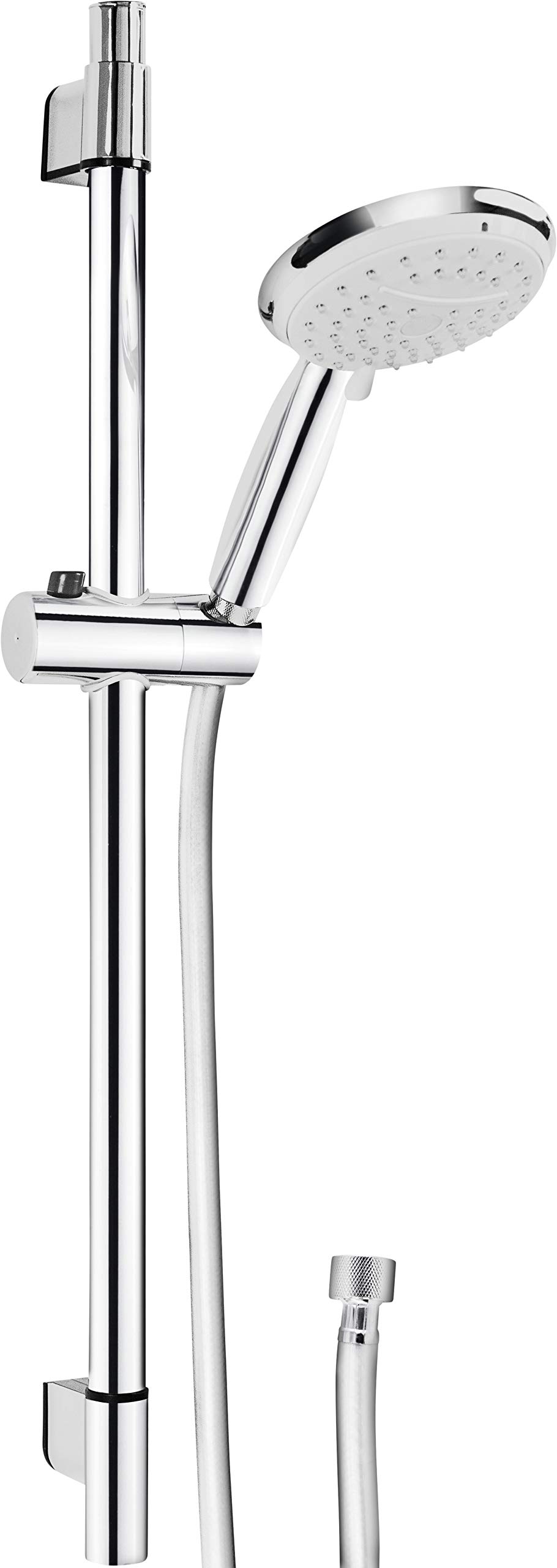 Cornat Zestaw prysznicowy "Ardea" — słuchawka prysznicowa 119,5 mm — 2 rodzaje strumienia: strumień normalny i obrotowy — ochrona przed kamieniem i wkładem oszczędzającym wodę — 150 cm wąż prysznicowy 65 cm drążek ścienny / system prysznicowy / TECB3454
