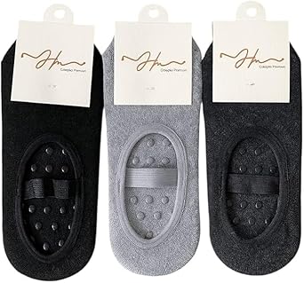 Kit Pares Meias Sapatilha Antiderrapante para Pilates e Yoga, Malha, Cores Sortidas e preta