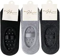 Kit Pares Meias Sapatilha Antiderrapante para Pilates e Yoga, Malha, Cores Sortidas e preta