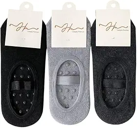 Kit Pares Meias Sapatilha Antiderrapante para Pilates e Yoga, Malha, Cores Sortidas e preta