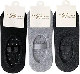 Kit Pares Meias Sapatilha Antiderrapante para Pilates e Yoga, Malha, Cores Sortidas e preta