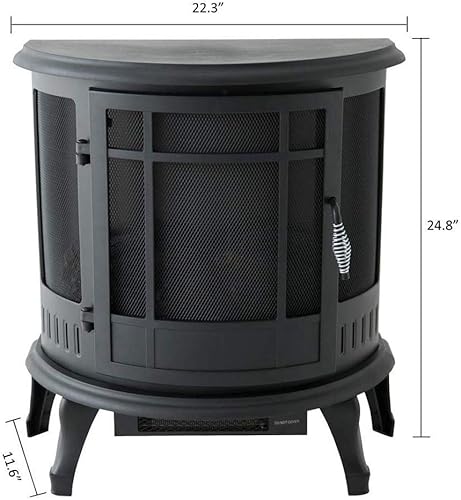 Miniatura 5 de Calentador eléctrico de llama - Chimenea eléctrica para el hogar con calentador con control remoto y termostato efecto de llama logarítmico