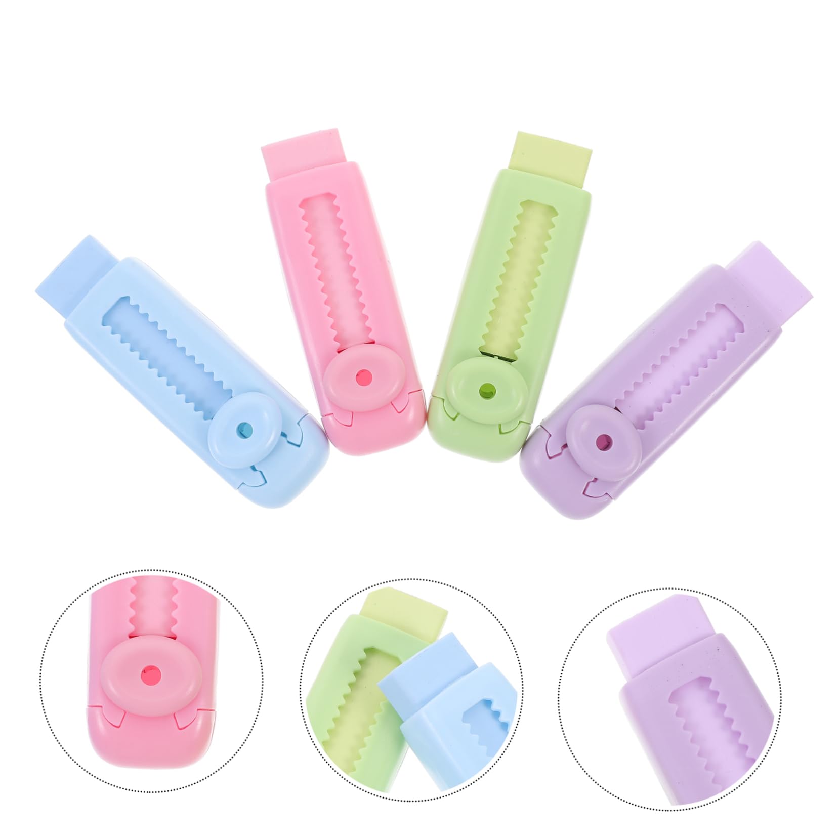 Housoutil 5 Ensembles Gommes Rétractables Colorées Lot De Gommes Coulissantes Pratiques Pour Étudiants Fournitures Scolaires Amusantes Et Utiles Pour Examens 8 Pièces * 5