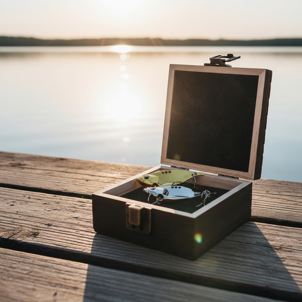 Angel Box mit Haken personalisiert, Geschenk Vater Sohn, Angelhaken, Angeln, Geschenke für Angler, Angelköder, Köderbox als Geburtstagsgeschenk mit Namen (Fang meines Lebens)