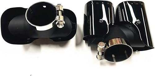 Miniatura 4 de Tubos de punta de silenciador de escape doble de cola trasera negra para Land Rover Defender 90 110 130 2020-23 Tubo de extremo de salida doble de