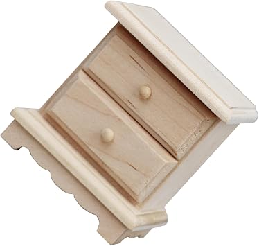 Wooden Dollhouse Furniture Mini Bedside Tables Mini Furniture Collection With Charm 1/12 Dollhouse Simple And Vivid Made Of Wood. 1 12 Miniature Cabinets