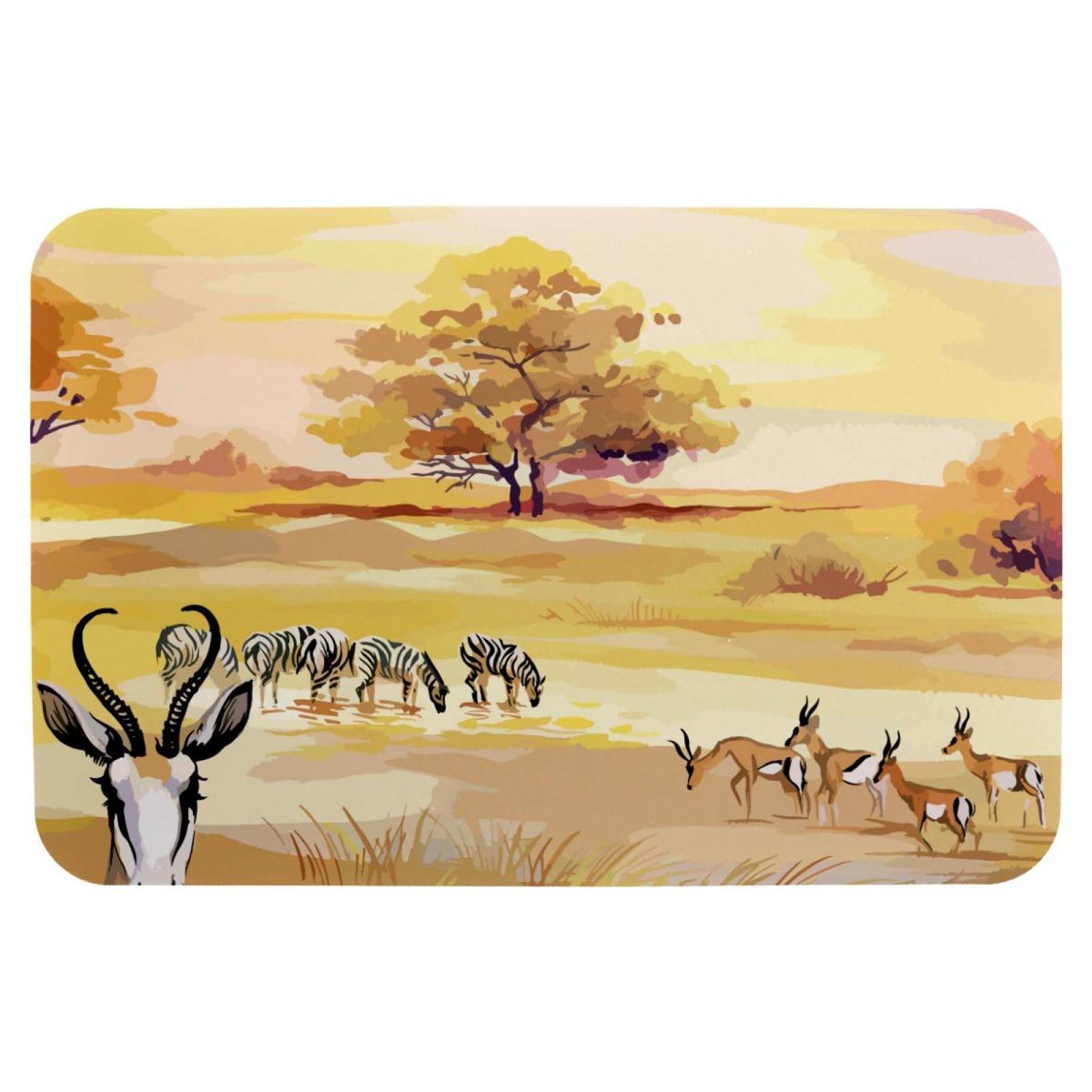 Tapis de bain zèbre absorbant et lavable à séchage rapide pour la douche