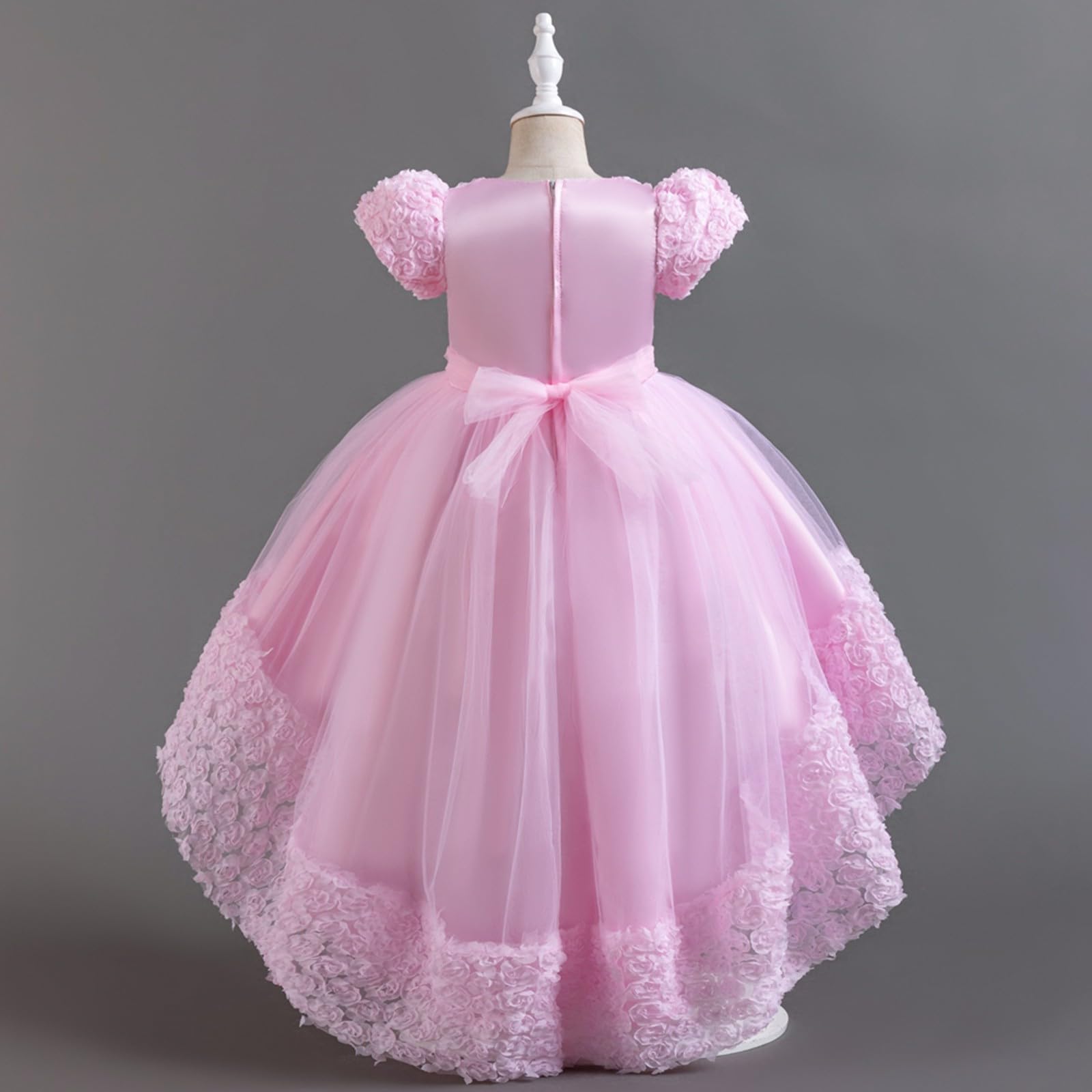 HLTYGWX Kleider für Mädchen, Rock, Mädchenkleider, Kleider für Blumenmädchen, Spitze, Hochzeit, Party, formelles langes Kleid