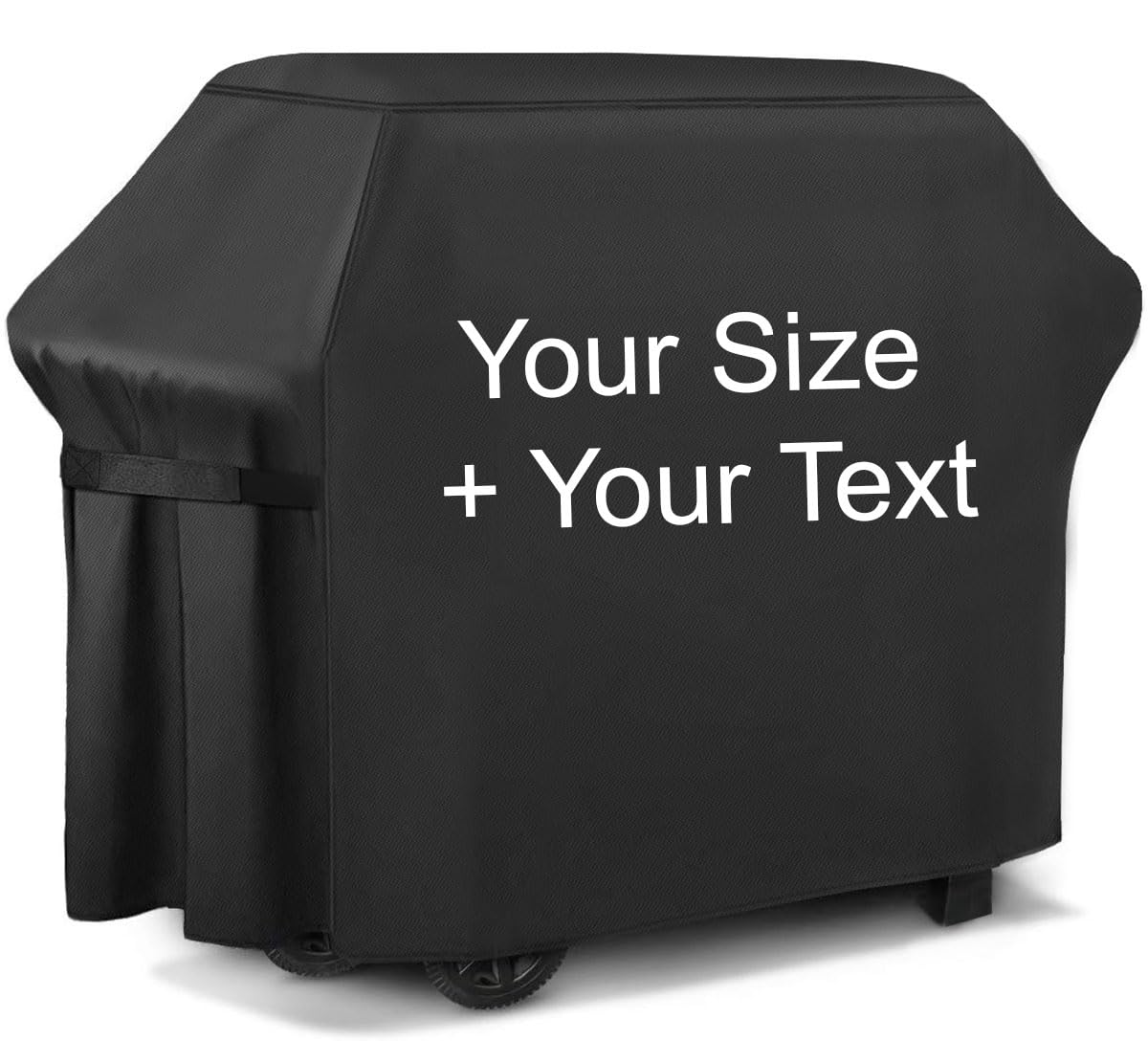 Personalized BBQ Covers Outdoor Barbecue Cover grill in Garden Patio Protector and Waterproof Black, Your Text, Your Size to Order [084]