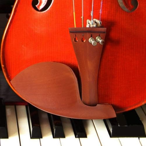 Miniatura 6 de Piezas de violín de madera 44 con soporte para barbilla, pieza de cola de corcho, clavijas de afinación de madera de corcho, kit de accesorios para