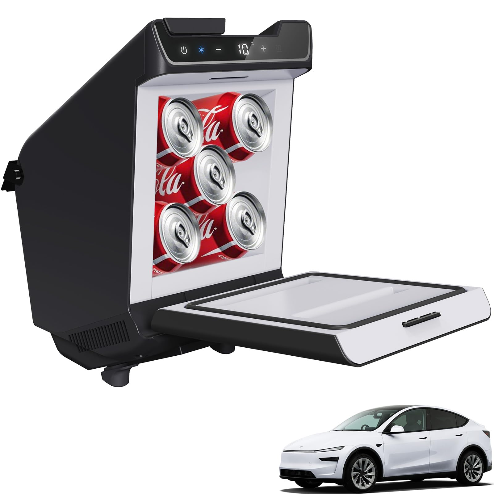 Réfrigérateur de voiture pour Tesla Model Y Juniper, réfrigérateur console centrale arrière pour Tesla Model Y 2026~2025, refroidisseur et réchauffeur, congélateur portable pour camping