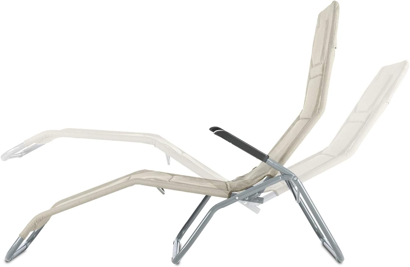 BLUMFELDT Amalfi, Outdoor Portable Folding Lounge Chair, 5 Reclining Positions, Sunshade, Adjustable Pillow, Resistant Polyester Cover, Noble Grey: Kitchen & Dining