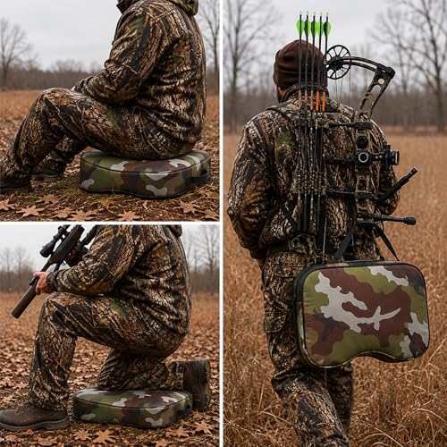 Image of Hunting Seat Cushion,Thickening Lightweight Pad, Waterproof Oxford Cloth & High-Density Sponge, Portable for Hunting, Camping, Stadium