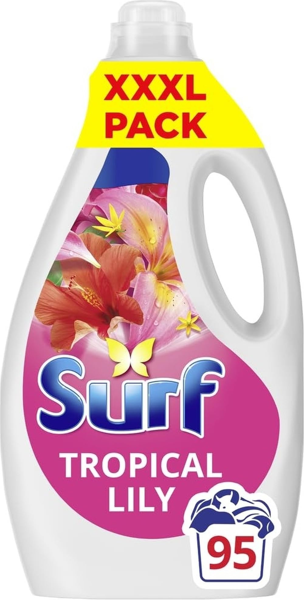Surf Tropical Lily Laundry Washing Liquid Detergent with a joy-infused fragrance & natural essential oils lasting up to 12 hours in wear for brilliantly clean results 95 washes 2.565 L