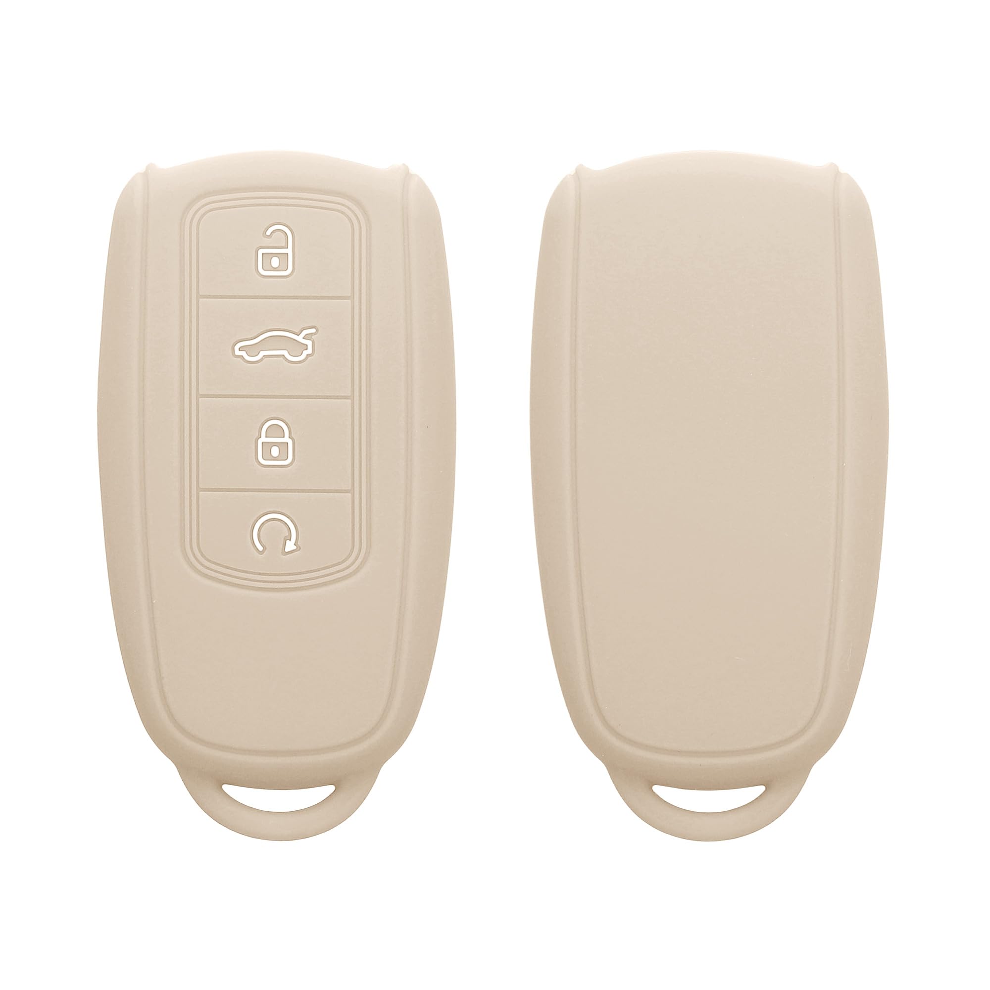 kwmobile Etui na kluczyk do Chery Omoda C5 / Jaecoo 7 / Tiggo 7 Pro 8 Pro / Arrizo 5 – silikonowe etui na kluczyk samochodowy – ochrona klucza w kolorze kremowym