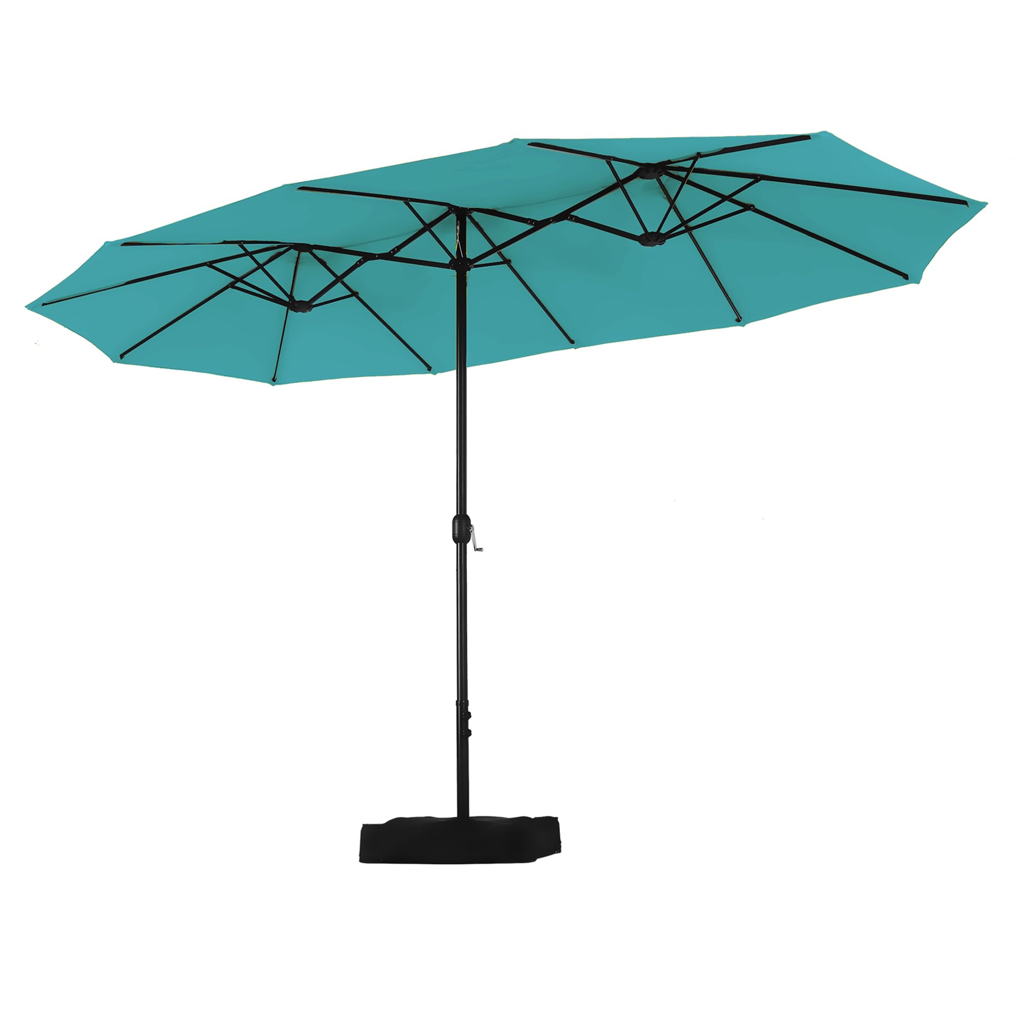 PHI VILLA Sonnenschirm Rechteckig mit Ständer Groß 270x450cm für Garten Terrasse Gartenschirm mit Kurbel UV Schutz Parasol Windfest