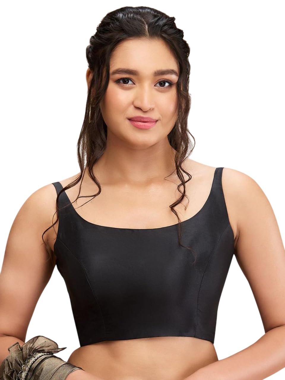 jds lifestyle Women’s Sleeveless Saree Blouse with Square Neck | Black Dupion Silk Readymade Choli | Ethnic Indian Wear Blouse for Party, Festive, Wedding & Traditional Occasions-picture-37