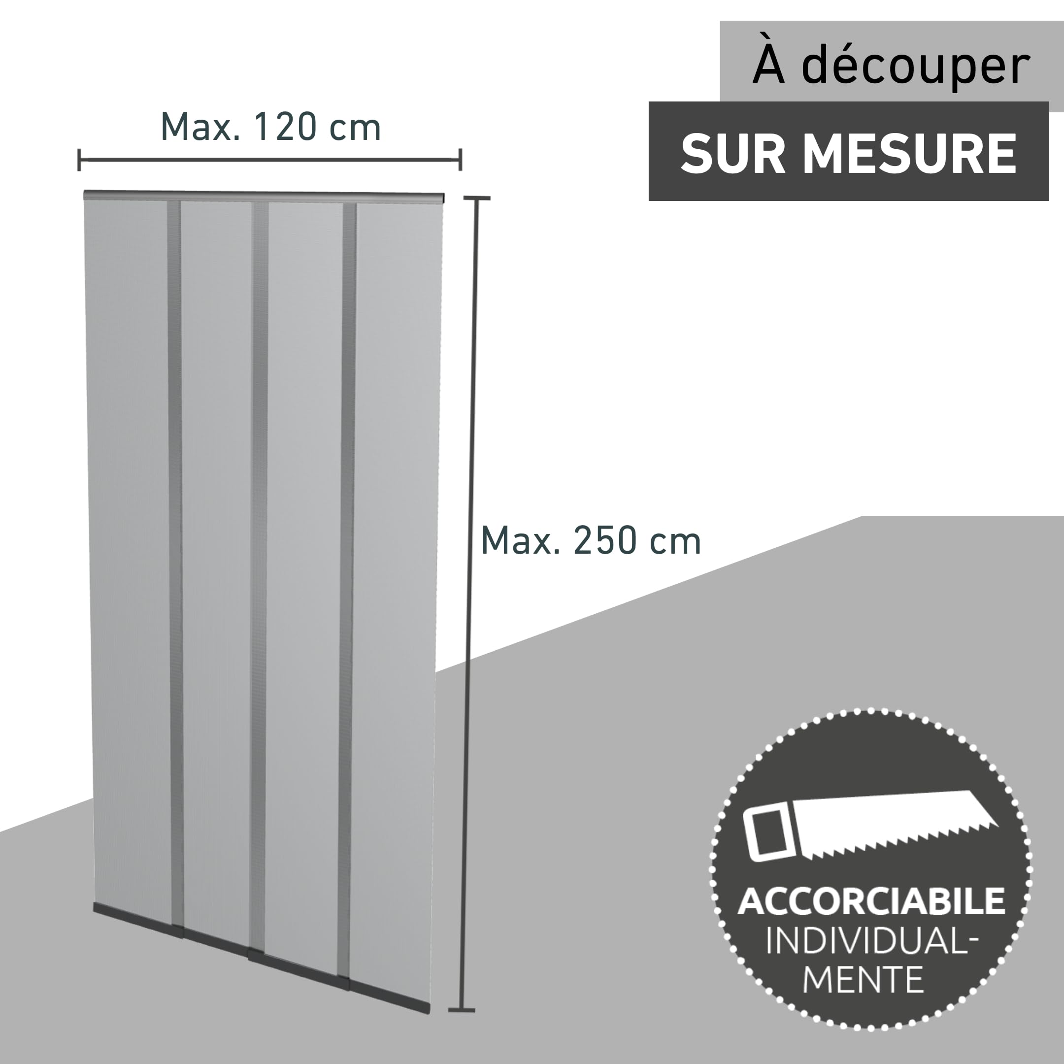Windhager Cortina de mosquitera con Lamas telescópicas 120 cm, Antracita, 04302