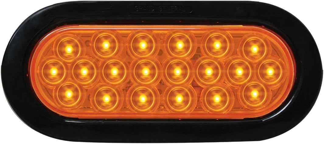 GG Grand General 87722 Amber/Amber LED Light (Oval Fleet, Grommet and Pigtail)