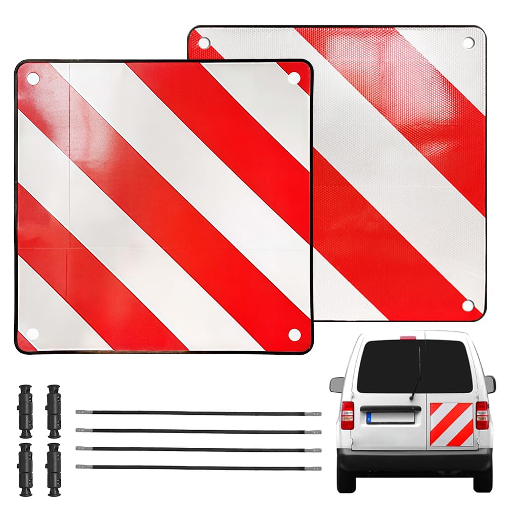 Panneau Signalisation Porte Velo, 3 en 1 Panneau D'Avertissement Italie et Espagne, 50 X 50 cm Aluminium Panneau Avertissement Porte Vélo avec 4 Sangles de Serrage pour Porte Vélo Arrière Camping-Car