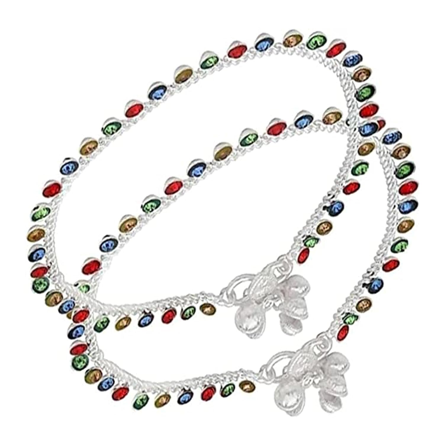 MB STAR Indian Traditional Sterling Multicolor Women Anklets Payal Pair for Girls with Attached Ghungroo Fashion Designer Barefoot Foot Jewellery - Multicolor Pack of 1 (B0CJWMNZC1) Amazon Price History, Amazon Price Tracker