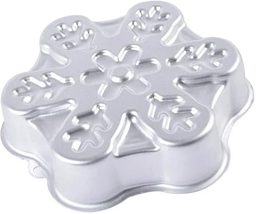 Molde de hornear de aluminio en forma de copo de nieve de 9 pulgadas Molde de pastel de molde de pastel de cumpleaños de lata - copo de nieve