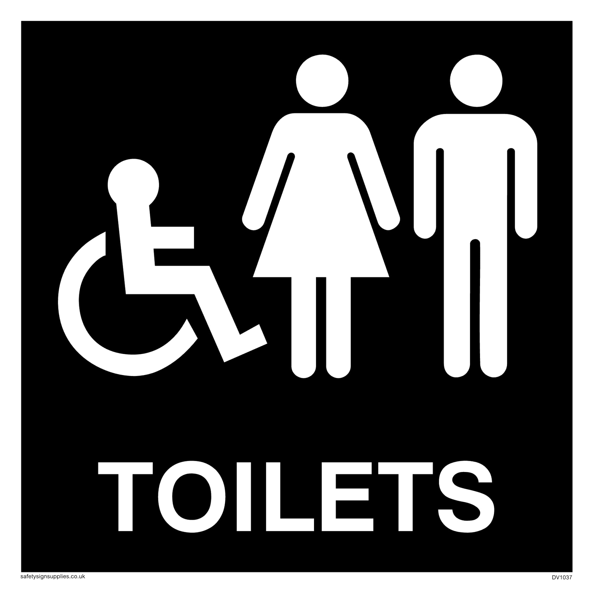 Pack of five - Toilets Sign - 150x150mm - S15