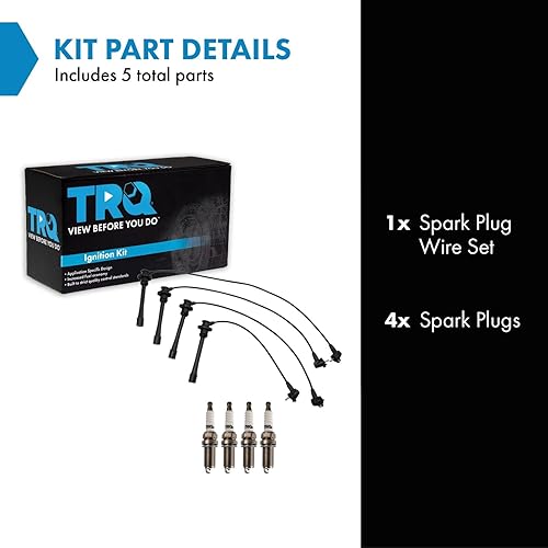 Miniatura 307 de TRQ Kit de bujías de 5 piezas de bujías de iridio compatibles con Chevrolet Aveo 2004-2008 Aveo5 2004-2008