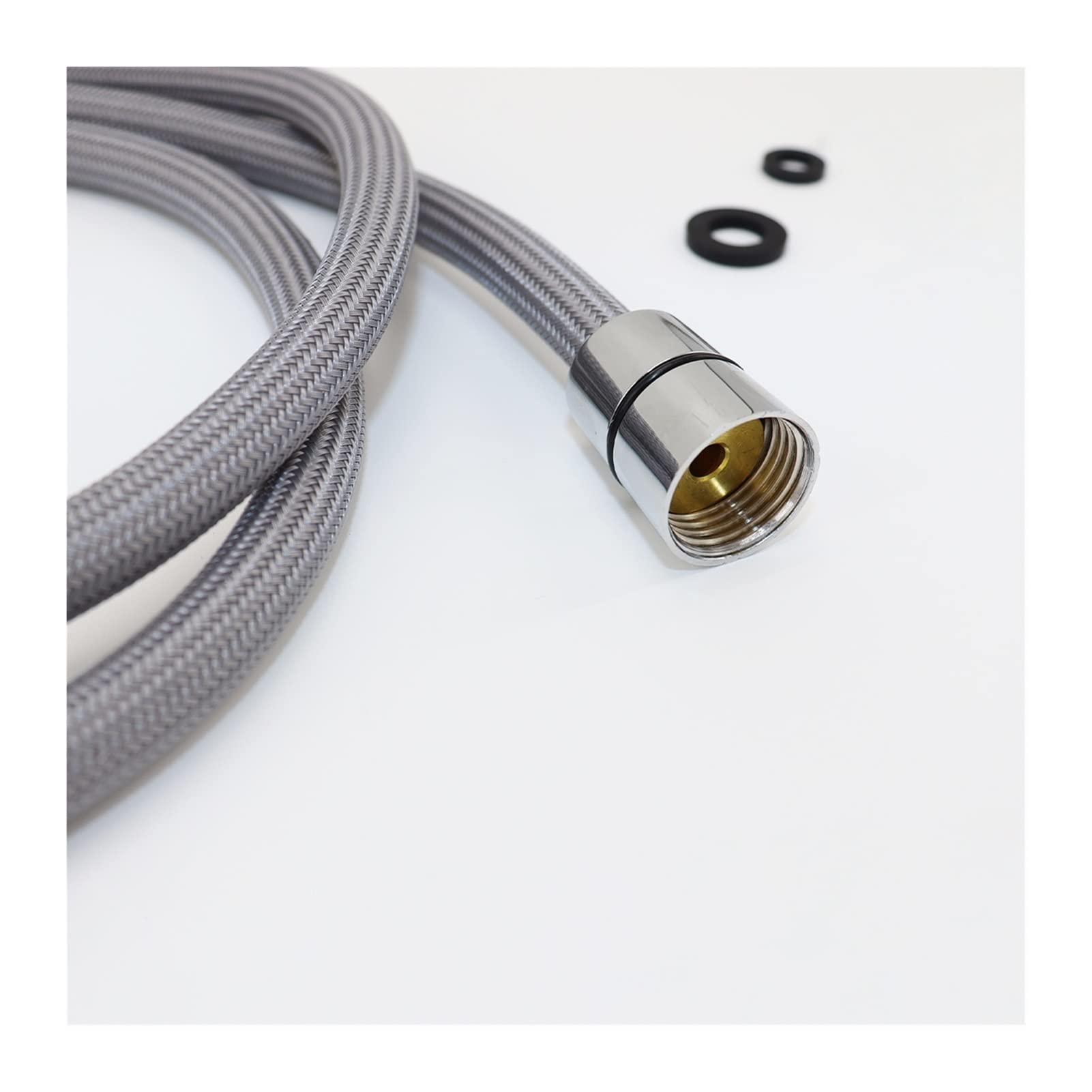 F1 / 2 M15 * 1 Nylon Intrecciato Flessibile Flessibile Rubinetto da Cucina Rubinetto Estraibile Tubo Movimento Motion Plumbing Tubo Idraulico Gel di silice Tubo Interno Grigio