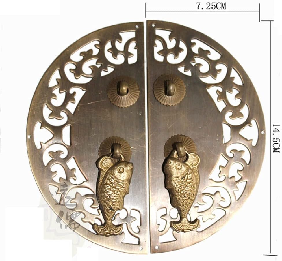 Cabinet Face Plate Handle Hardware Pulls Retro Decorative Brass Hardware Wardrobe Cabinet Closet Drawer Door Buckle Handle (Color : A)