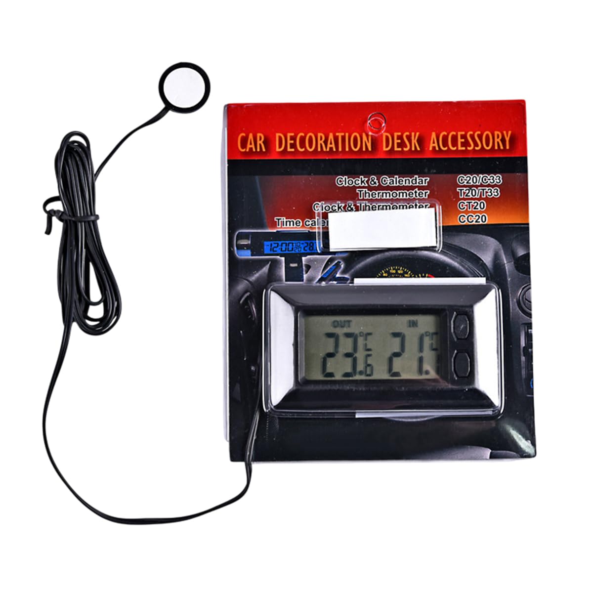 Mini Termometro Digitale Per Auto Con Display LCD Per Uso Interno Ed Esterno Dotato Di Cavo Da 1 5 Metri E Monitor Portatile
