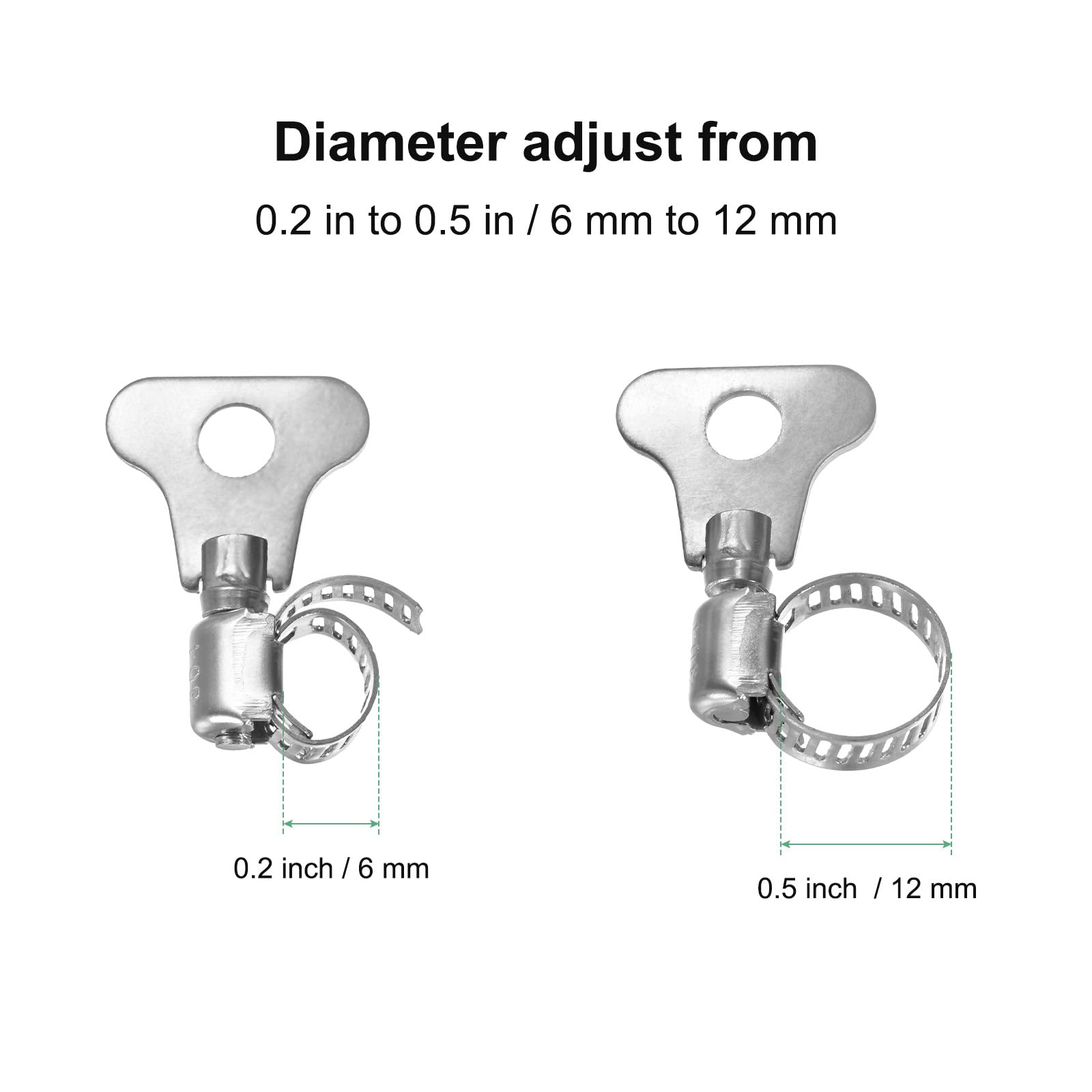 M METERXITY 2-Pack Flag Pole Rings 0.2-0.5 Inches, Adjustable Flag Pole Clips W Flagpole Clamp to Hold Flag - Image 3