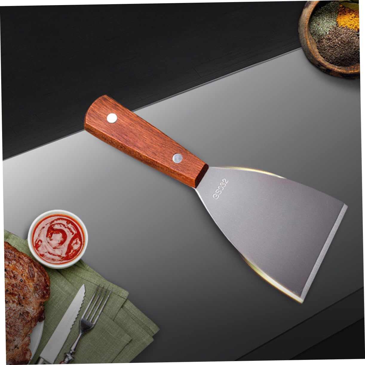 Spatule Inox pour Plancha et Barbecue avec Manche Ergonomique Spatule Inox pour Plancha et Barbecue avec Manche Ergonomique