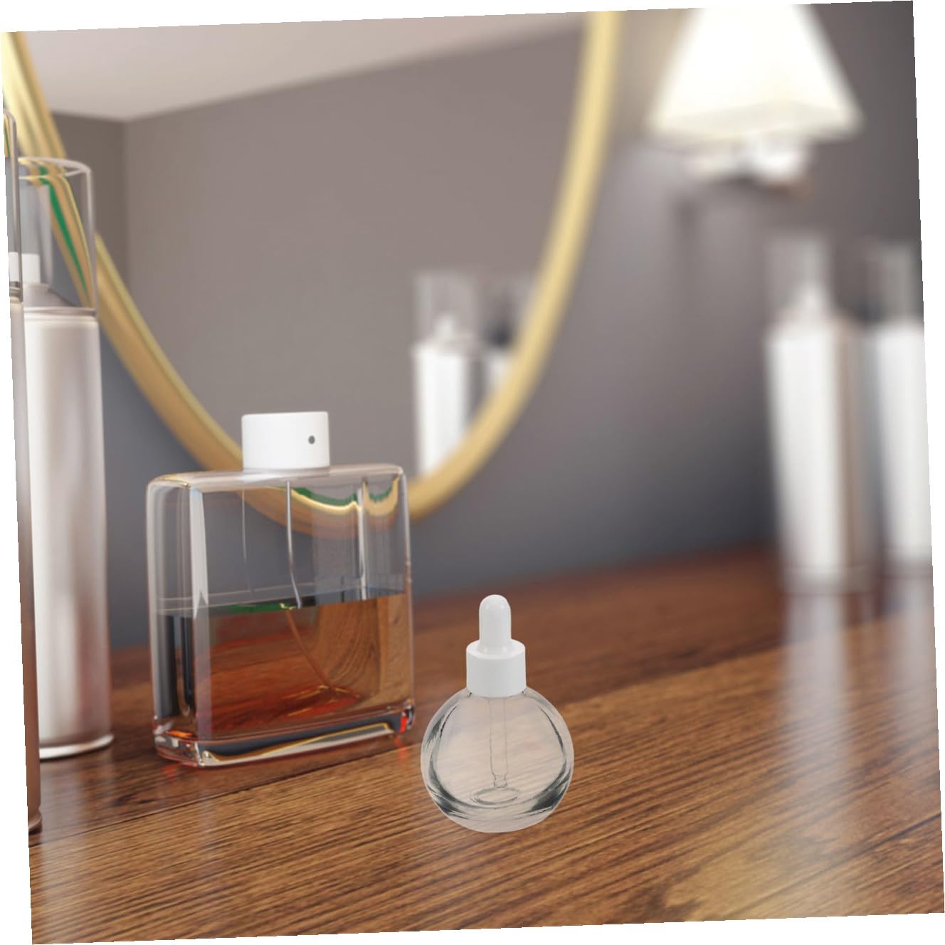12 Stück 12 Stück 30 ml Glas Tropfflaschen für Ätherische Öle Kugelförmige Nachfüllfläschchen mit Weißer Dichtung Auslaufsicher Inkl Glaspipette Reise Fläschchen für Seren und