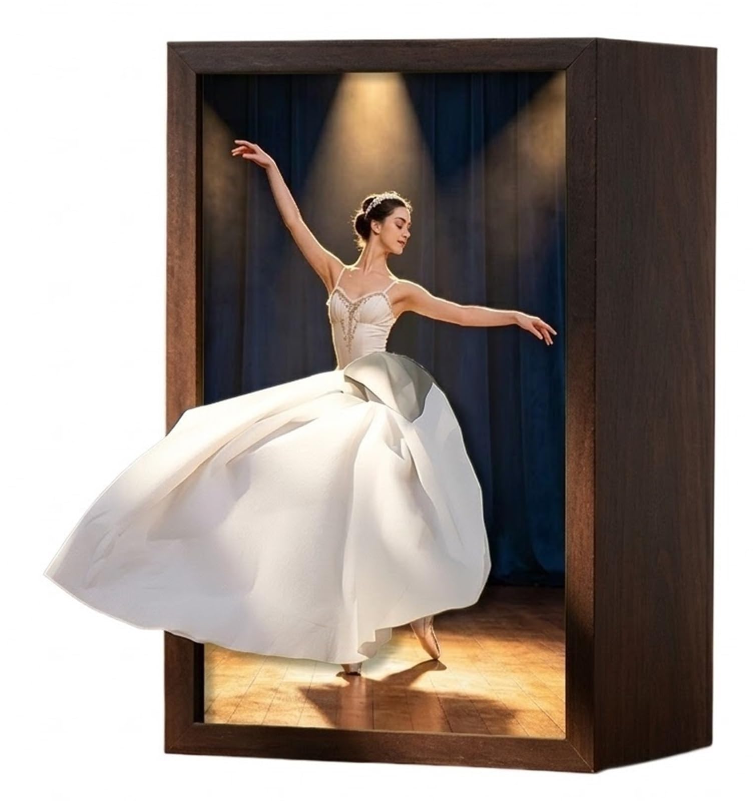 Hufenyu Style 2 Ballet Dancer Tissue Box Decorative Dancing Figure Facial Tissue Dispenser Wooden Ballet Skirt Tissue Box Holder Napkin Organizer For Bedroom Living Room(Style 2)