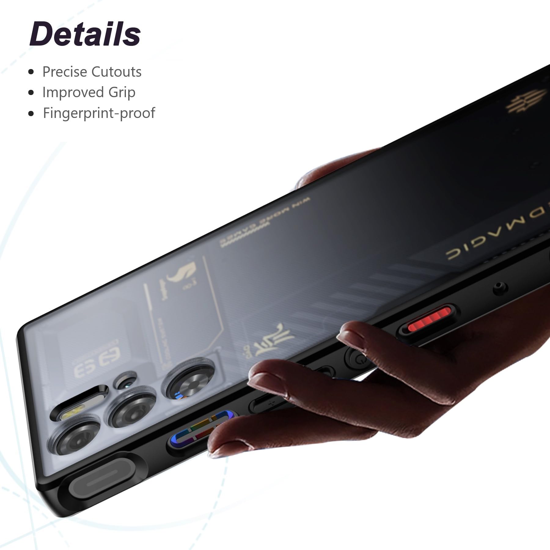 Cresee Case for Red Magic 9 Pro/9S Pro, Matte Translucent Hard Back + Soft TPU Bumper Shockproof Phone Cover for Nubia RedMagic, Black Frost